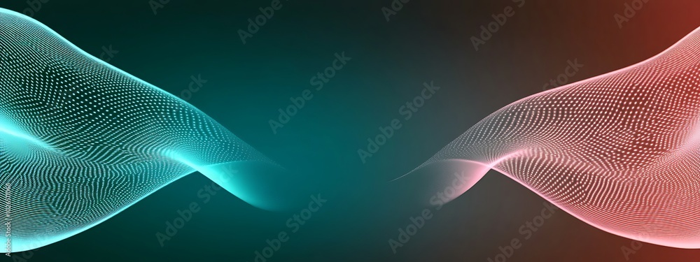 Abstract blue and red wave design on dark background. Abstract blue and red wave design on dark background.