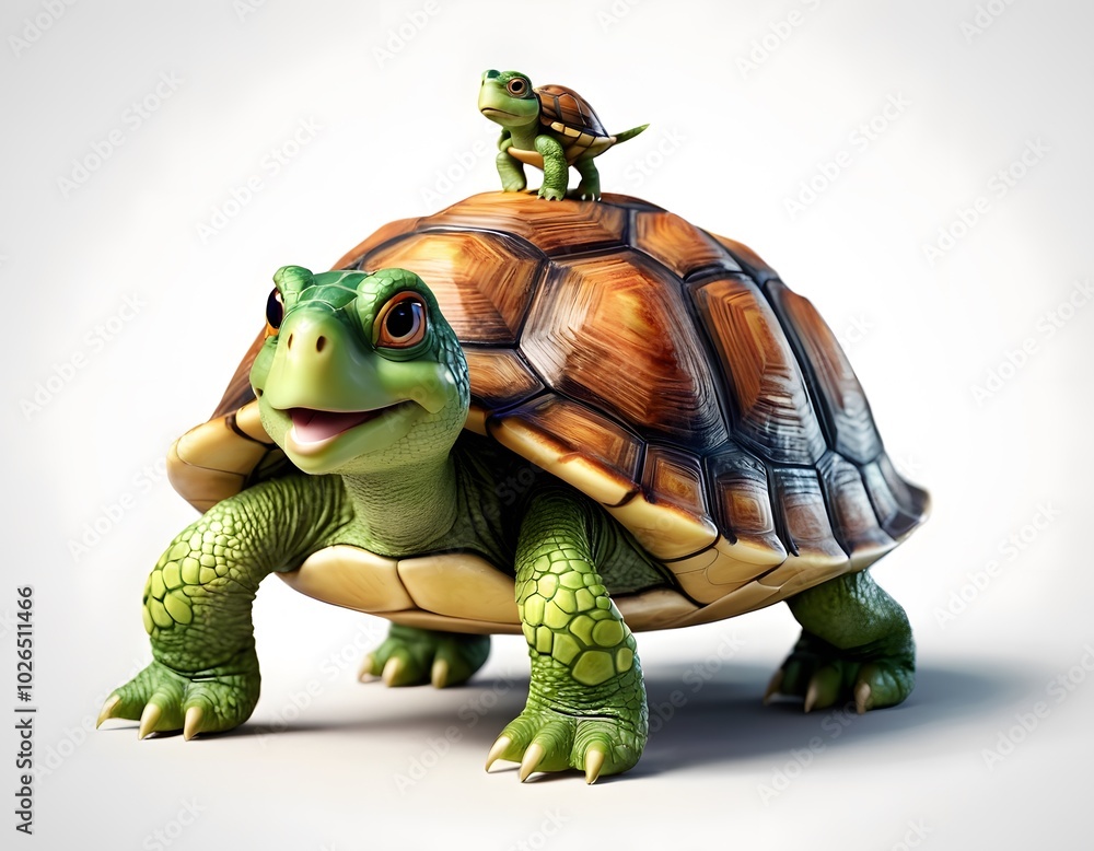 Obraz premium AI generated cute turtle on a white background