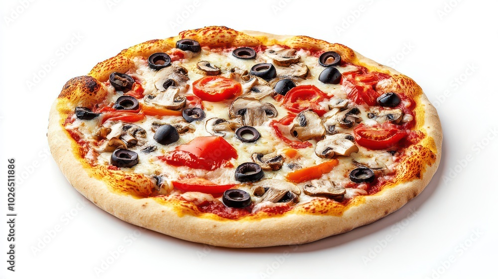 Delicious Vegetarian Pizza Loaded with Fresh Toppings Delicious Vegetarian Pizza Loaded with Fresh Toppings