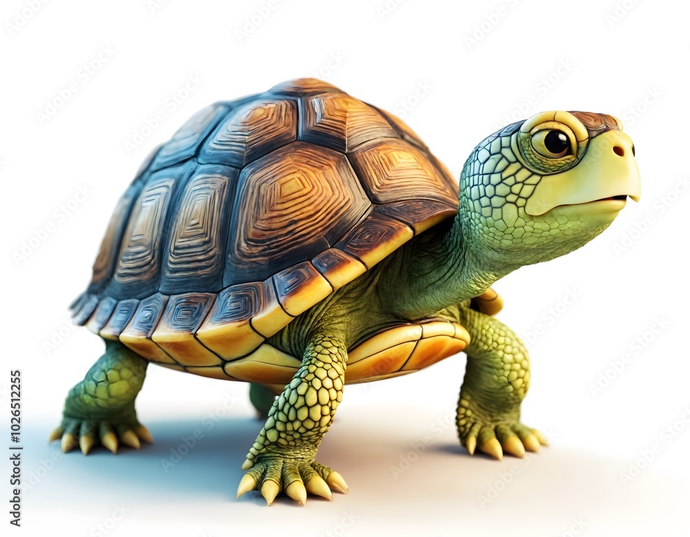 Obraz premium AI generated cute turtle on a white background
