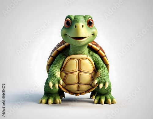 AI generated cute turtle on a white background