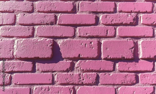 Bright pink brick wall texture showcasing vibrant color and unique surface de...