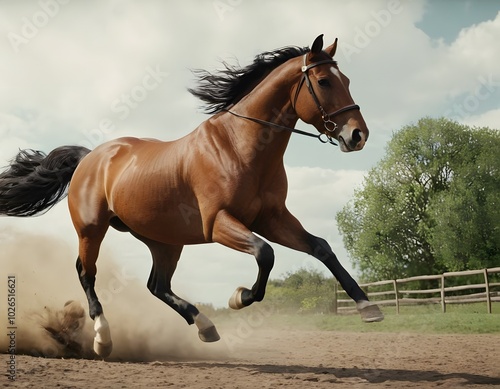 AI generated horse jumping