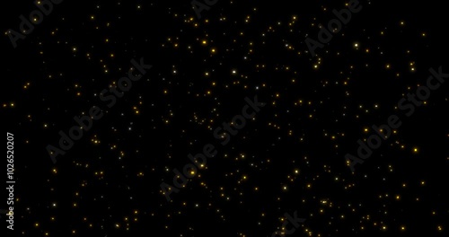 Gold gliter rain particle on black background 4k animation footage