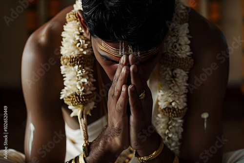 A Glance into the Tradition - A Tamil Iyengar Groom in his Radiant Wedding Getup photo