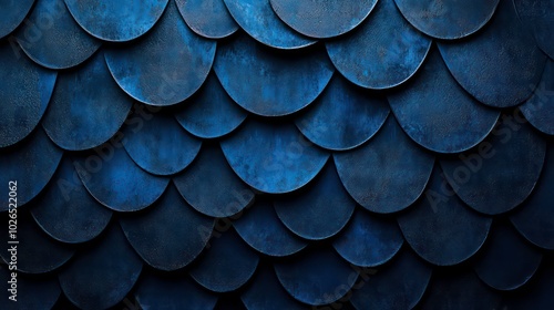 Abstract blue metallic scales background.