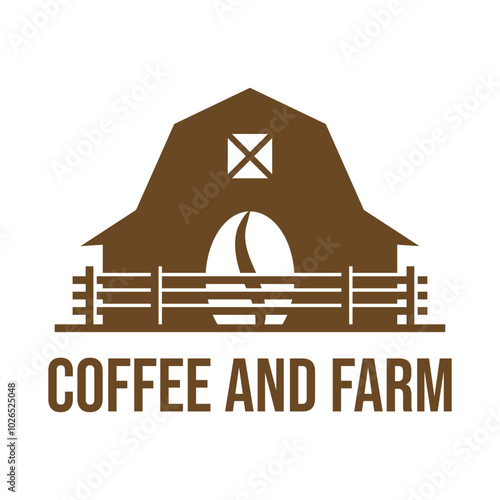 coffee and farm flat minimalist logo design