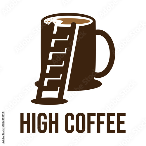 high coffee flat minimalist logo design