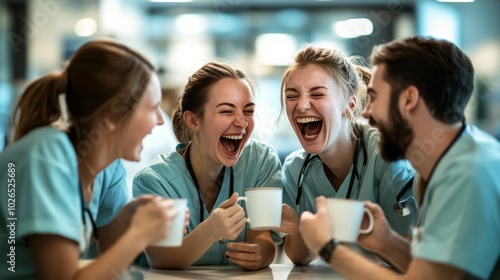 Joyful Medical Professionals Sharing Laughter Together