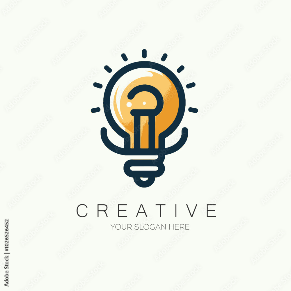 Bright Light bulb logo design. Minimal logo design Bright Light bulb logo design. Minimal logo design