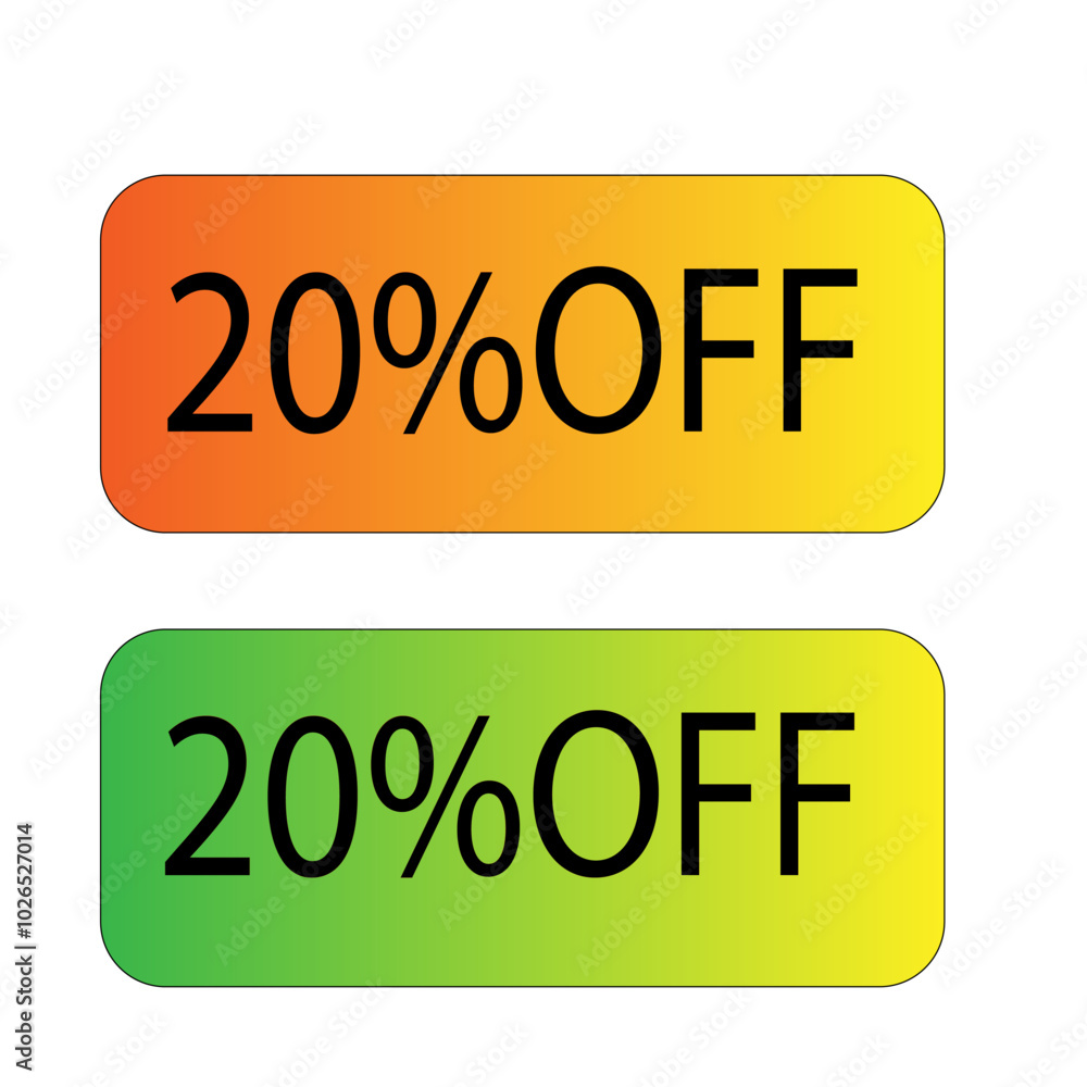 20% percent off. Discount creative composition. Vector illustration. 20% percent off. Discount creative composition. Vector illustration.