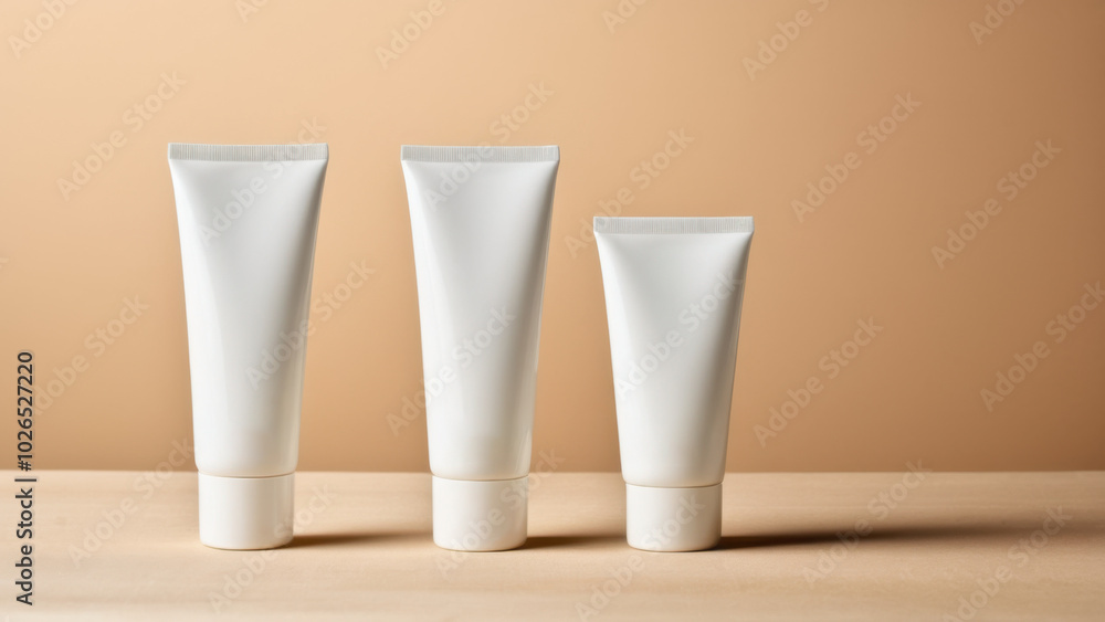 The image features small, stylish hand cream tubes on a wooden vanity. Their elegant design and neutral colors enhance the promotion of high-quality skincare products. The image features small, stylish hand cream tubes on a wooden vanity. Their elegant design and neutral colors enhance the promotion of high-quality skincare products.