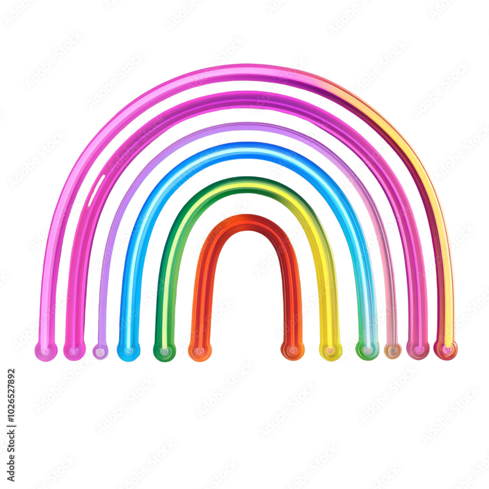 Neon Rainbow Effect Glow Isolated White Background Neon Rainbow Effect Glow Isolated White Background