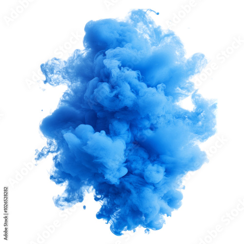 Blue Smoke Effect Isolated on White Background 169 Aspect Ratio