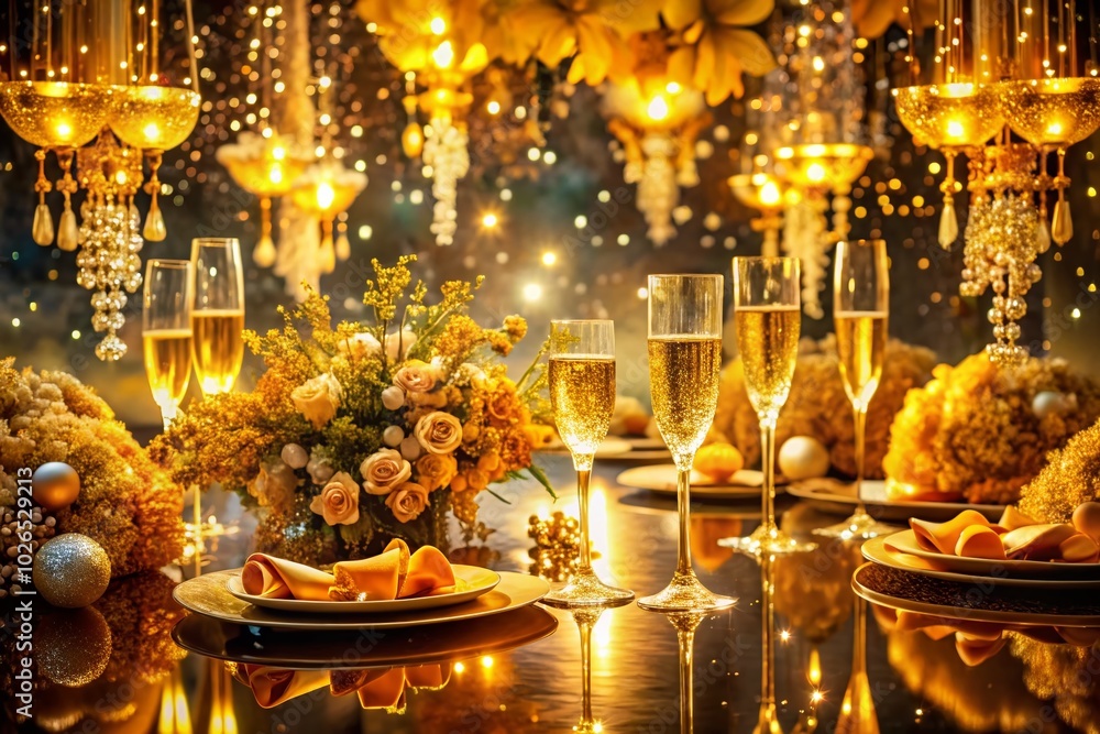 A surreal celebration of radiant joy, where golden hues intertwine, illuminating life's elegance and vibrant spirit, creating an unforgettable A surreal celebration of radiant joy, where golden hues intertwine, illuminating life's elegance and vibrant spirit, creating an unforgettable