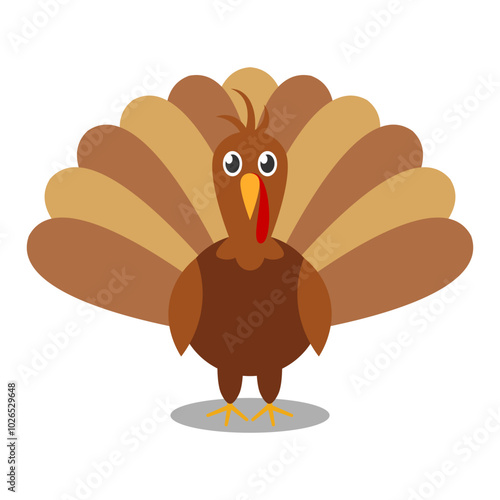 Happy thanksgiving cartoon. Turkey chicken for thanksgiving, digital art illustration.