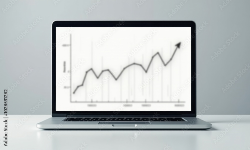 Data-driven analysis with a graph on a laptop screen. Data-driven analysis with a graph on a laptop screen.