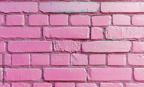 Bright pink brick wall texture showcasing vibrant color and unique surface de...