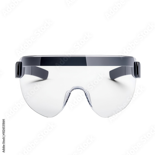 Modern protective eyewear, sleek design on a white isolated background.
