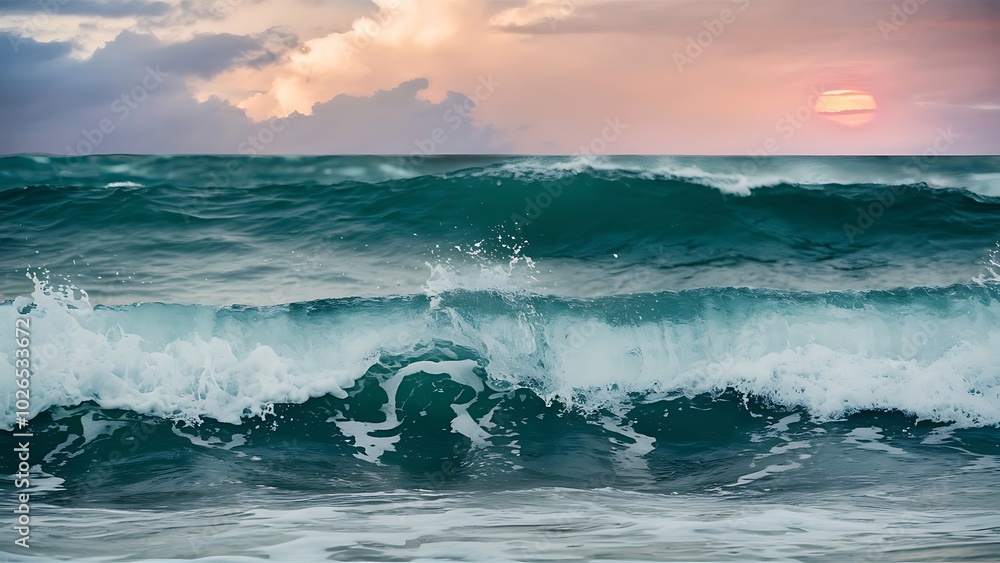 Fototapeta premium Background with wave - brochure design or flyer