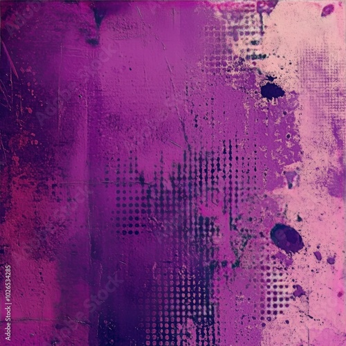 Vibrant purple abstract texture with splashes and patterns created in a digit...