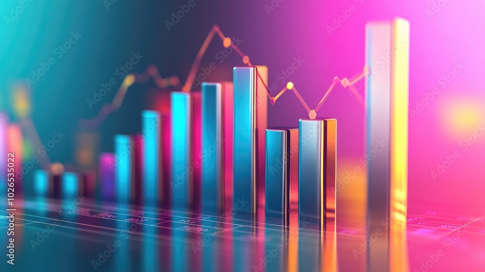 Colorful Financial Growth Chart with Data Visualization Colorful Financial Growth Chart with Data Visualization