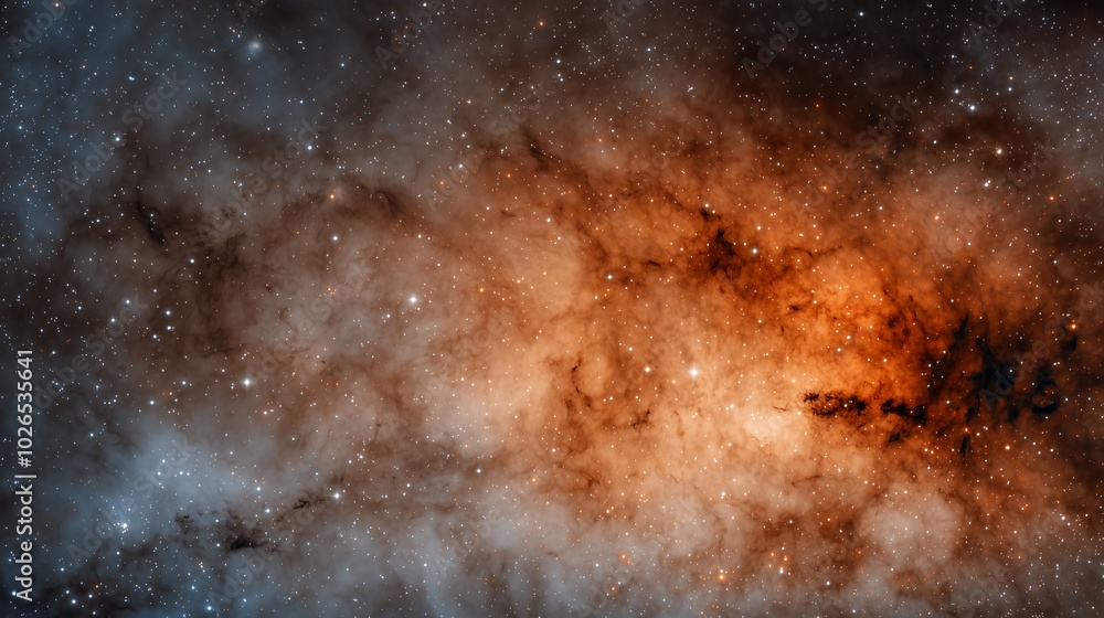 Stunning cosmic background featuring vibrant clouds of gas and stars in hues of orange and blue, perfect for space-themed designs. Stunning cosmic background featuring vibrant clouds of gas and stars in hues of orange and blue, perfect for space-themed designs.