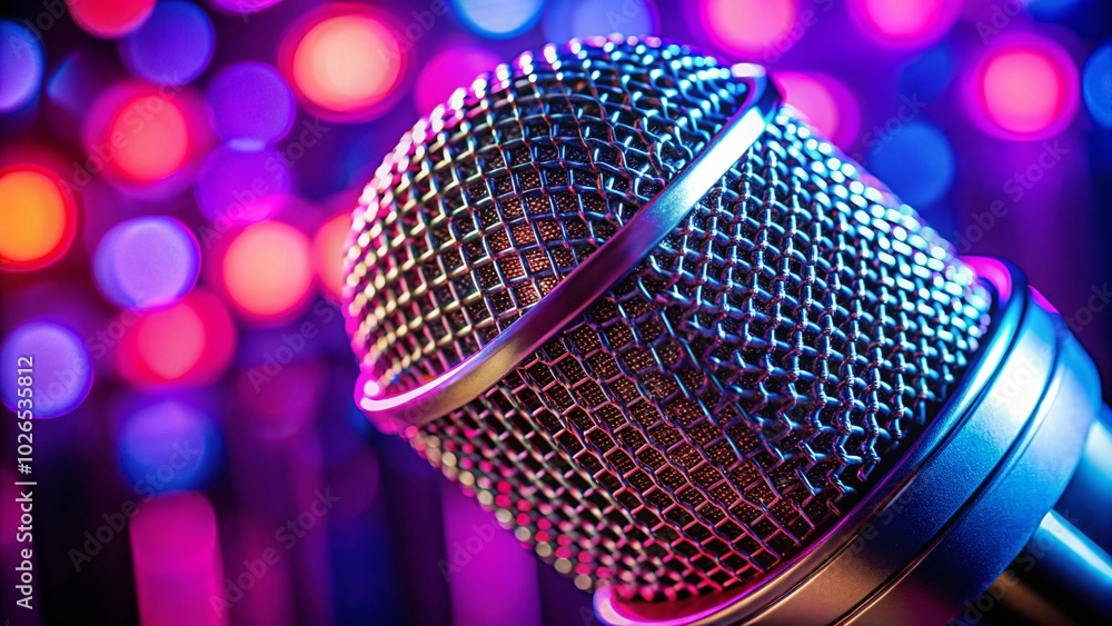 High-Quality Microphone Close-Up for Recording, Podcasting, and Sound Production in Professional Audio Settings High-Quality Microphone Close-Up for Recording, Podcasting, and Sound Production in Professional Audio Settings
