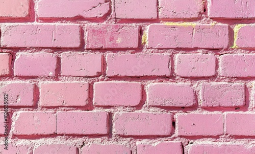 Bright pink brick wall texture showcasing vibrant color and unique surface de...