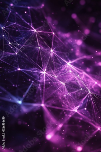 Colorful abstract representation of connected nodes and digital network in a ...
