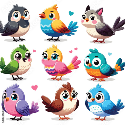 Wallpaper Mural set of birds Torontodigital.ca