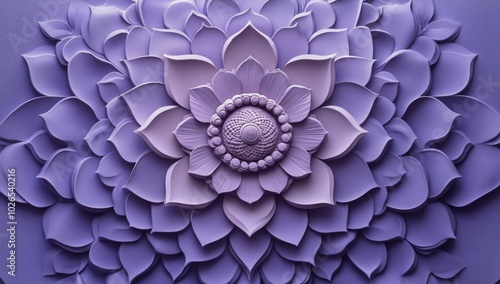 Elegant purple floral design featuring intricate patterns and textures on a v...