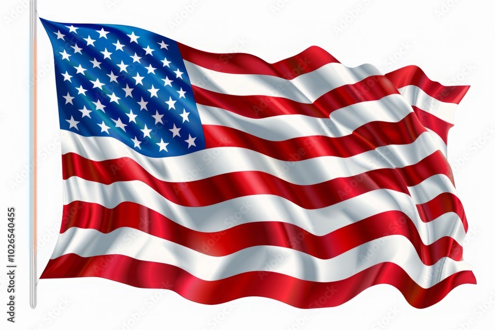 Obraz premium A large American flag with red, white and blue stripes