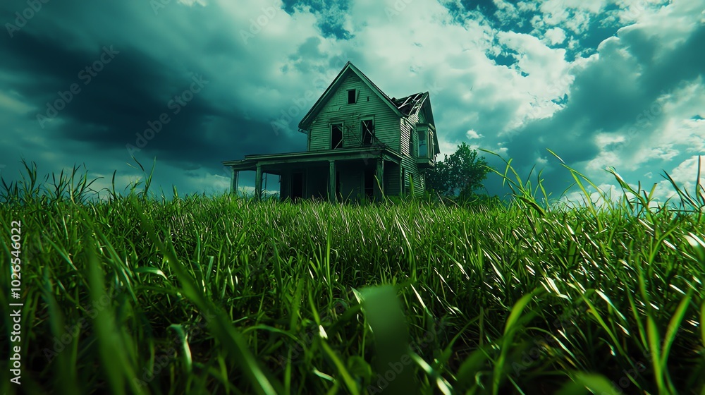 An old, decrepit house stands tall amidst overgrown grass under a moody sky, evoking feelings of nostalgia and mystery. An old, decrepit house stands tall amidst overgrown grass under a moody sky, evoking feelings of nostalgia and mystery.