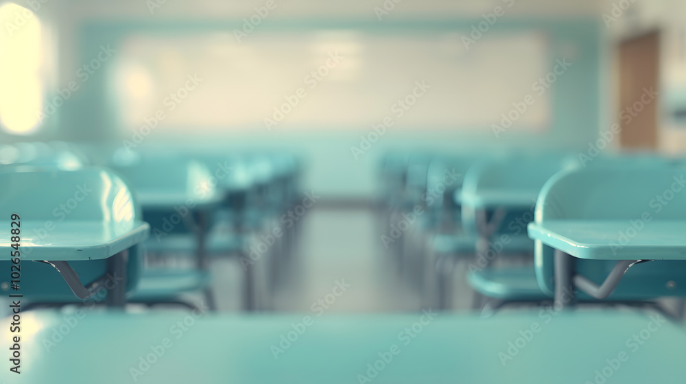 Desks and chairs arranged in classroom at high school
Desks and chairs arranged in classroom at high school