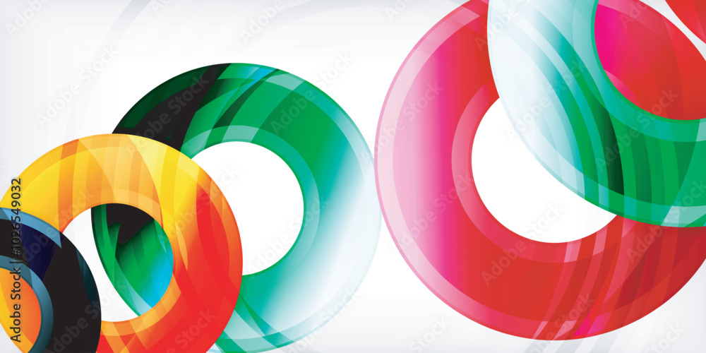Bright colorful circles with light effects. Abstract background Bright colorful circles with light effects. Abstract background