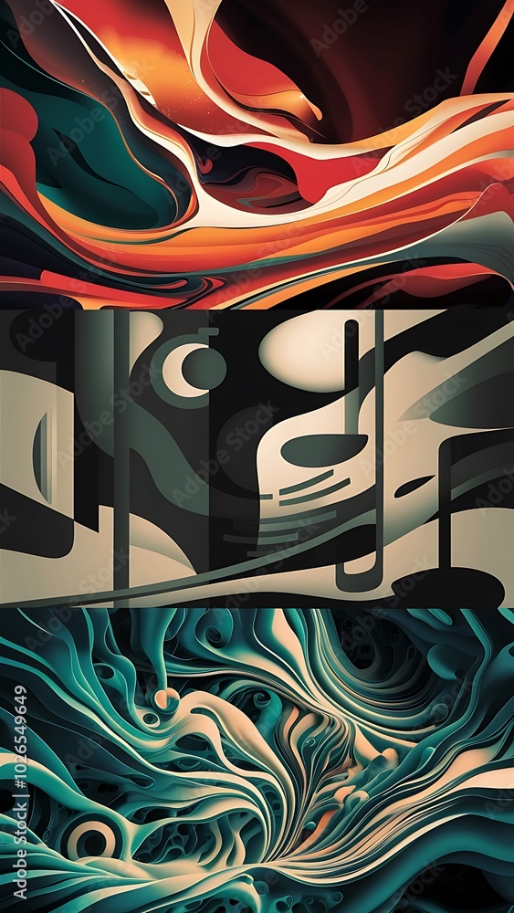 Obraz premium Vector set of abstract backgrounds.