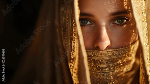 Bible Character Esther: Depiction of a Beautiful Woman in Colourful Attire | Symbol of Strength and Courage in Biblical History photo