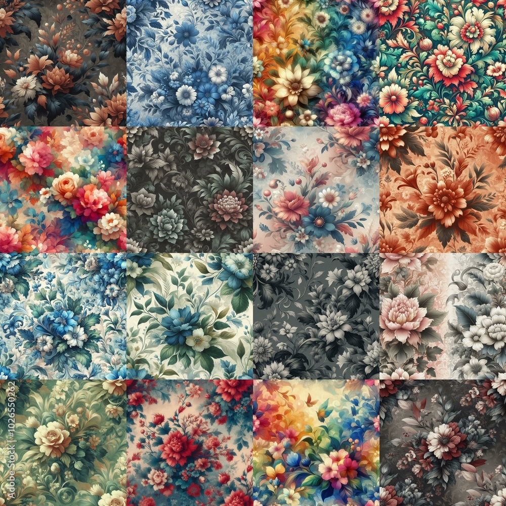 Underpainting style art flowers drawing. AI generated illustration