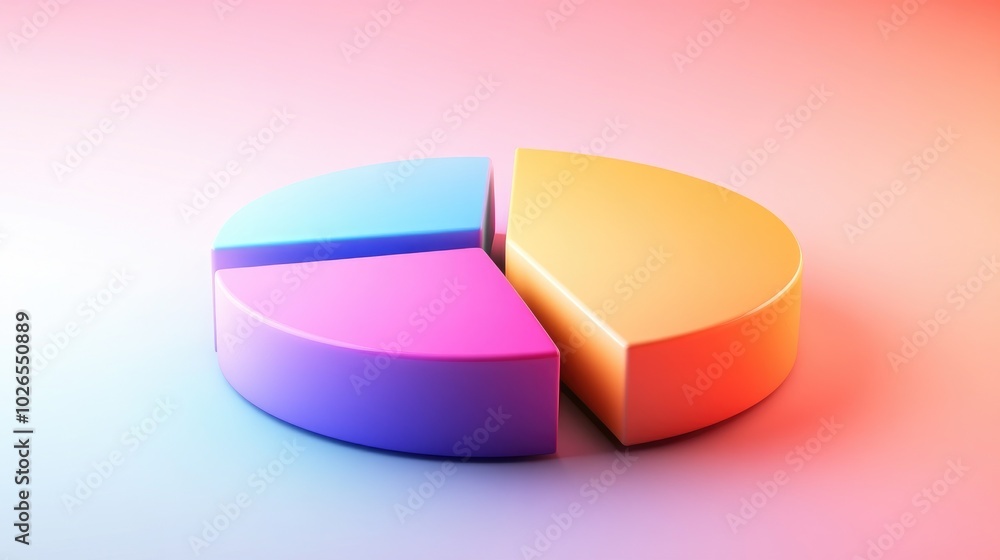 Fototapeta premium Colorful Pie Chart on Smooth Background