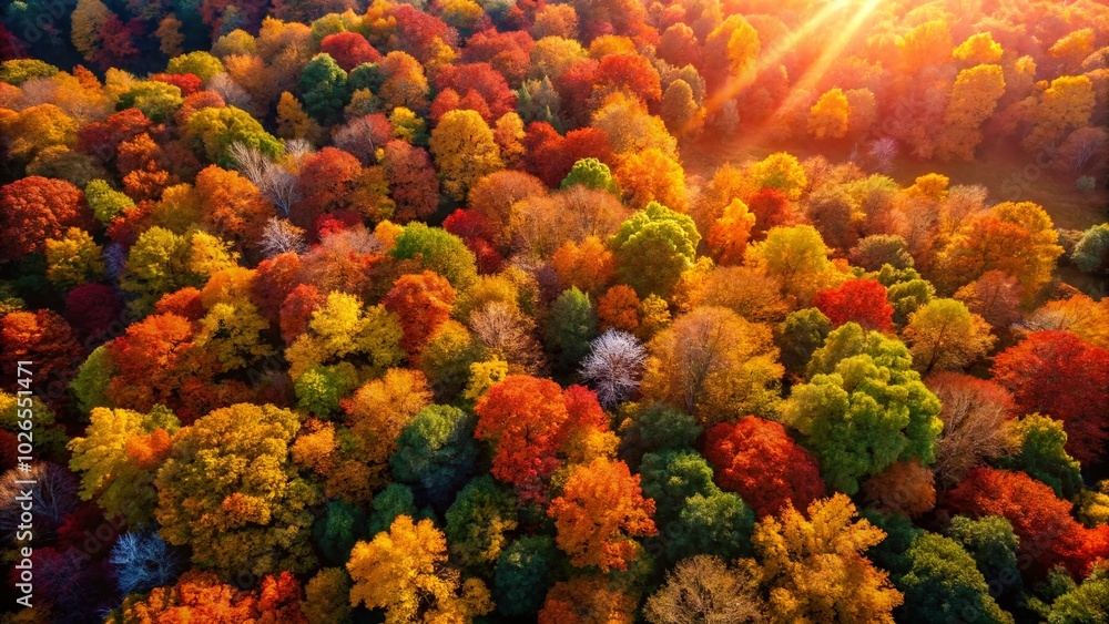 Breathtaking aerial perspective of autumn foliage in vivid hues, perfect for seasonal and nature-themed backgrounds, showcasing the beauty of fall's Breathtaking aerial perspective of autumn foliage in vivid hues, perfect for seasonal and nature-themed backgrounds, showcasing the beauty of fall's