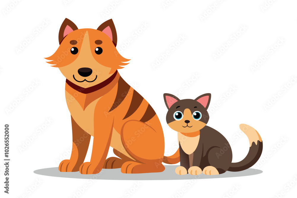 Fototapeta premium A dog with her kitten