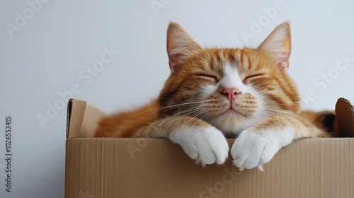 Whimsical Cat in a Box - Minimalistic Graphic Movie Animation Poster Design