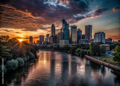 Breathtaking Sunset Over Urban Skyline - Cityscape Photography for Stunning Visuals