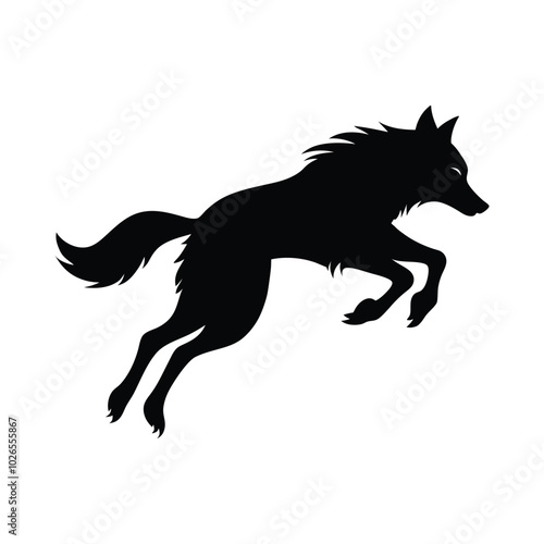 Wallpaper Mural  jumping wolf vector silhouette Torontodigital.ca