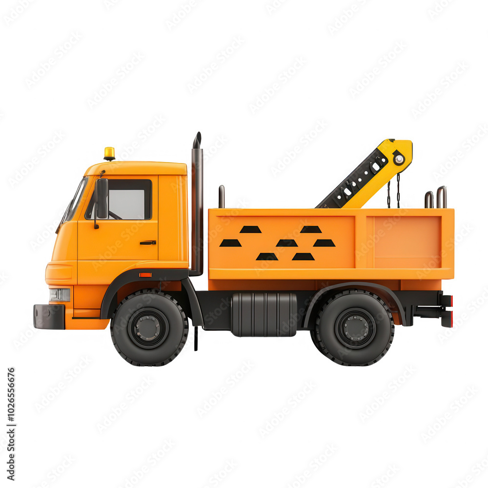 Naklejka premium Orange tow truck on white isolated background
