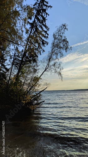 sunset over the lake