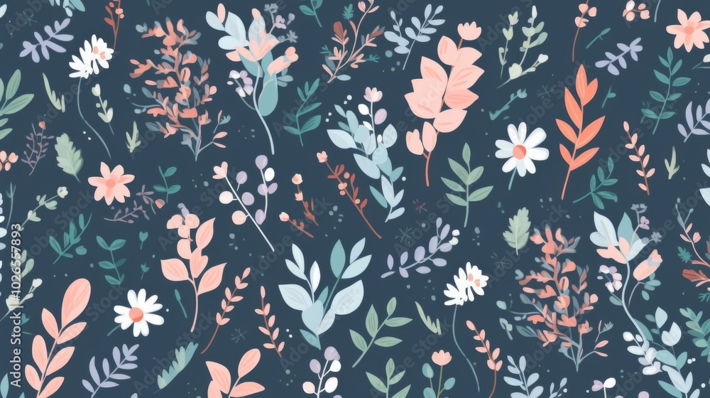 Botanical pattern for fabrics, covers, leaflets, business cards, Happy Birthday cards, Wedding Invitations, for use in graphics . Botanical pattern for fabrics, covers, leaflets, business cards, Happy Birthday cards, Wedding Invitations, for use in graphics .
