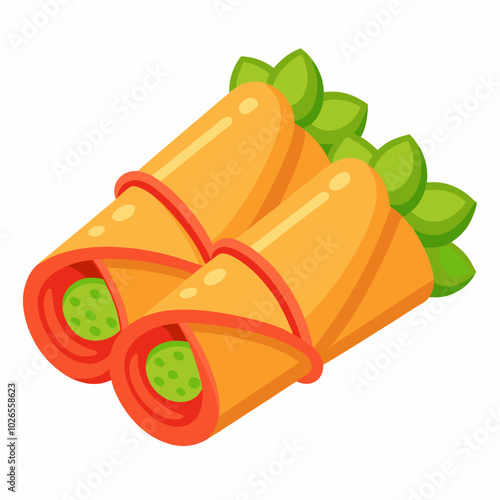 Spring rolls food vector illustration