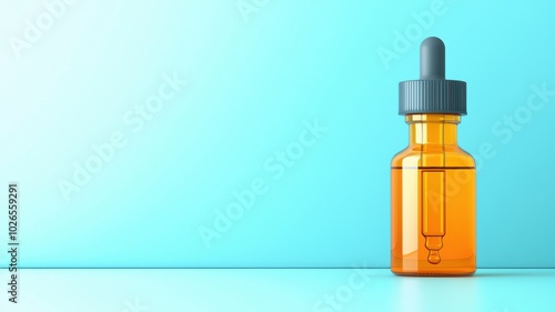 Orange Dropper Bottle on a Light Background